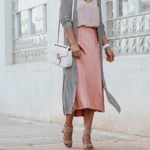 Light Pink Silk Slip Skirt